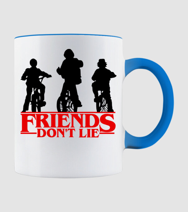 friends dont lie bicycle model albastru deschis pe tricou
