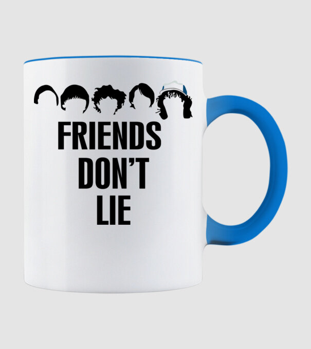 friends dont lie stranger things model albastru deschis pe tricou