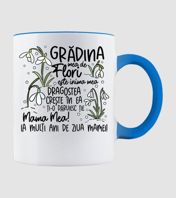 Grădina mea de flori model albastru deschis pe tricou