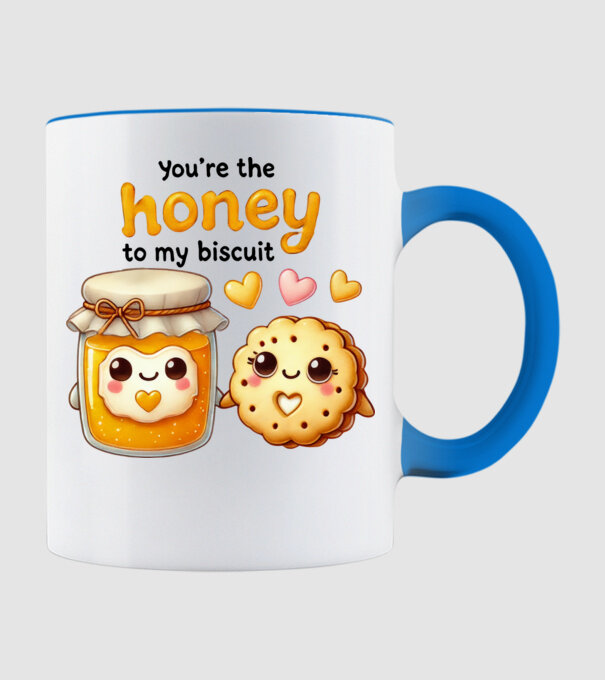 Honey to my Biscuit model albastru deschis pe tricou