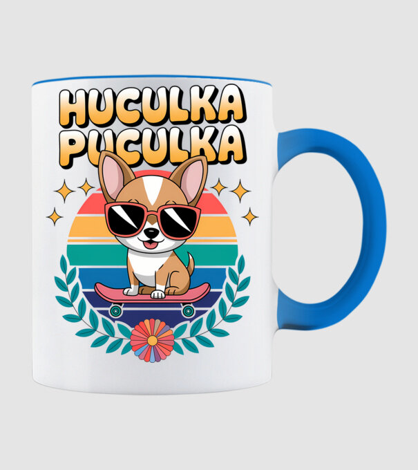 Huculka Puculka Câine 2 model albastru deschis pe tricou