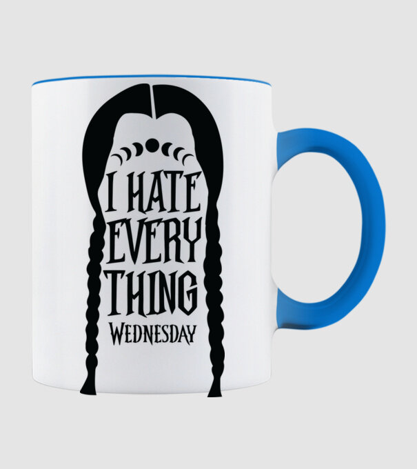 I hate everything model albastru deschis pe tricou