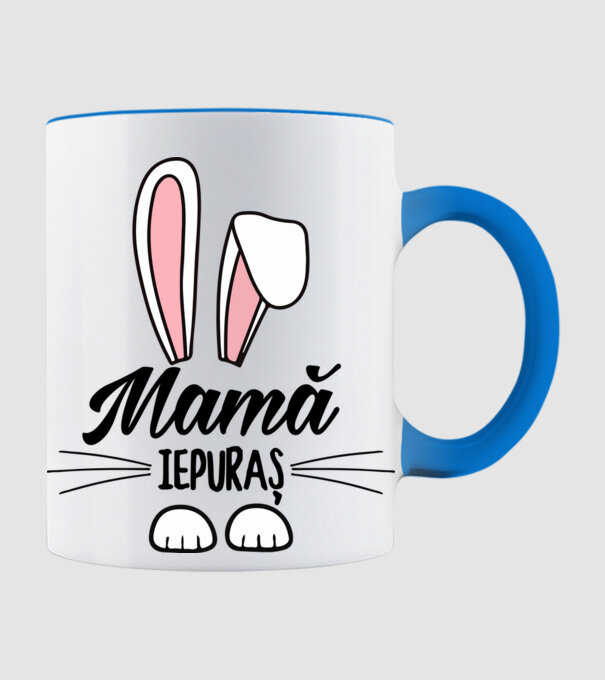 iepuraș mamă model albastru deschis pe tricou
