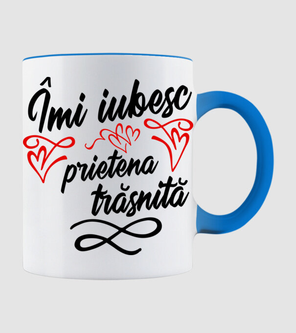 Îmi iubesc prietena trăsnită model albastru deschis pe tricou