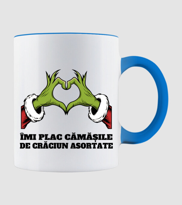 Îmi plac cămășile de crăciun asortate alb model albastru deschis pe tricou