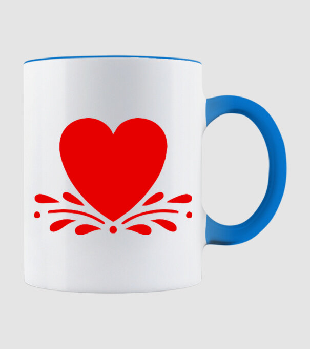 inimă Valentine model albastru deschis pe tricou