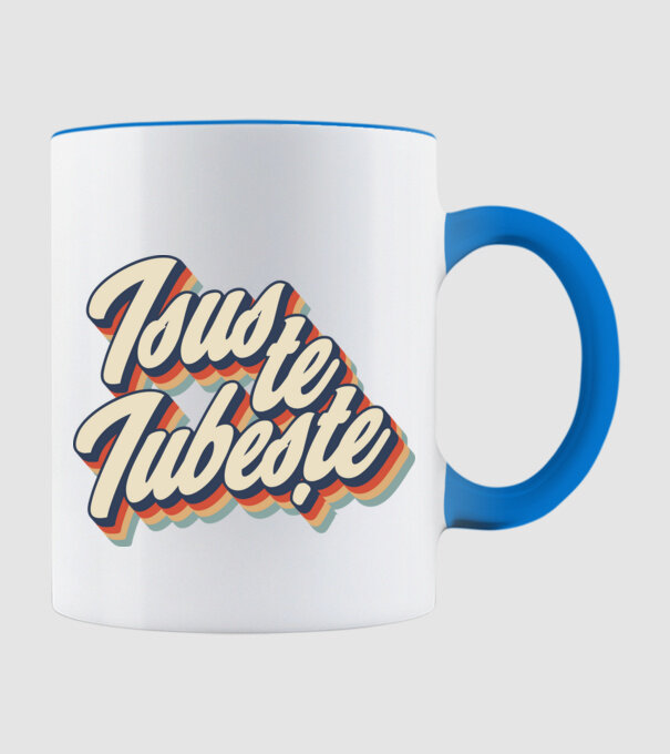Isus te iubește model albastru deschis pe tricou
