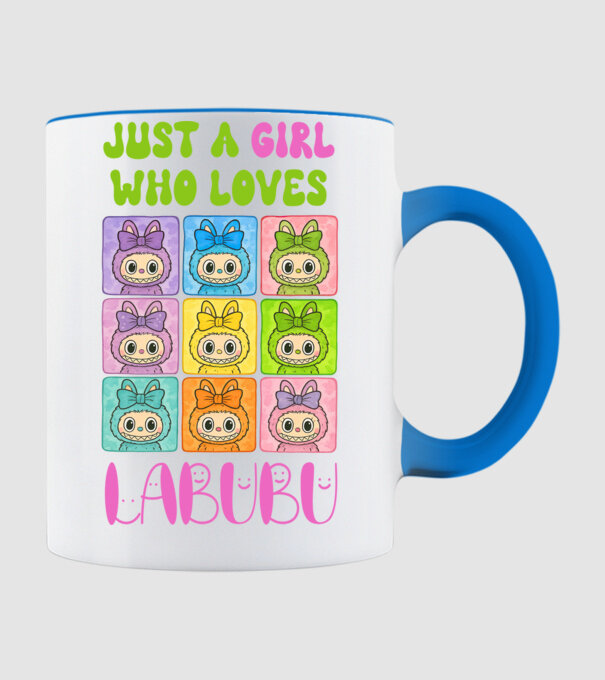 Just a girl who loves Labubu model albastru deschis pe tricou