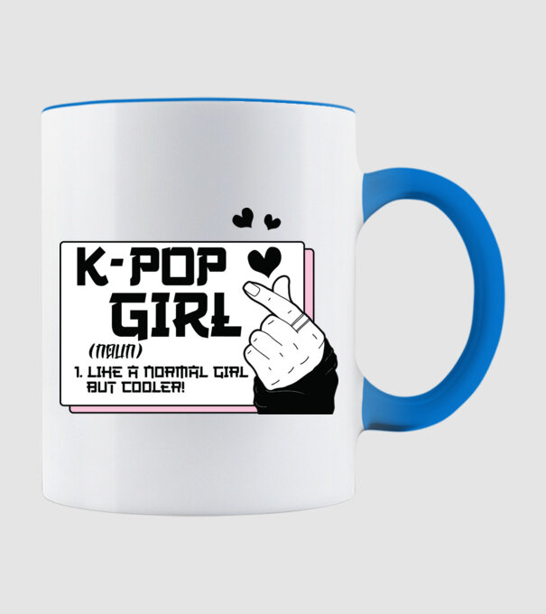 K-POP FANGIRL model albastru deschis pe tricou