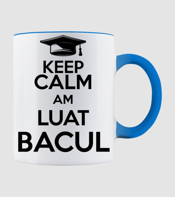 Keep calm, am luat bacul model albastru deschis pe tricou