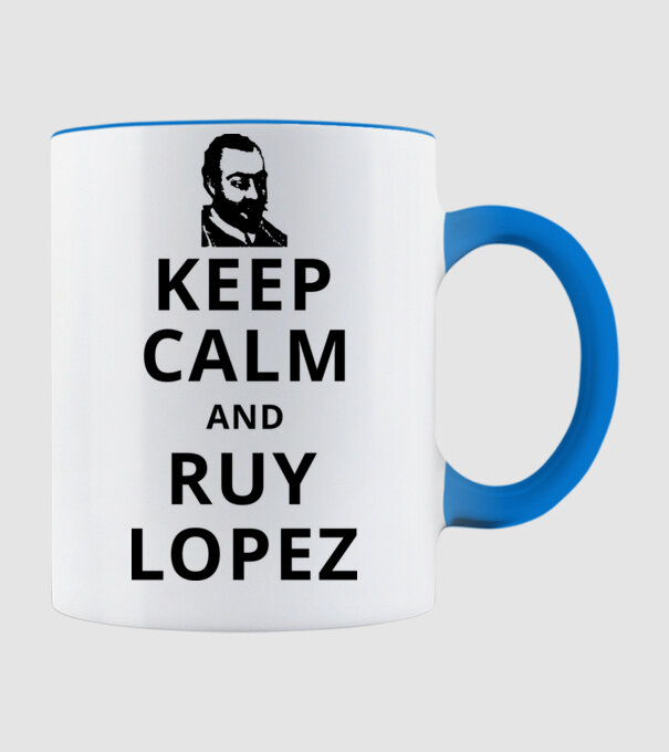 Keep Calm and Ruy Lopez v3 model albastru deschis pe tricou