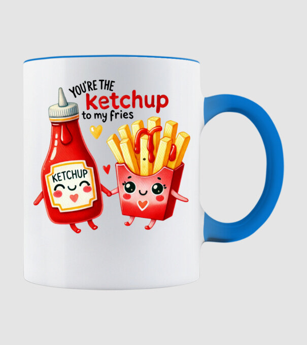 Ketchup to my Fries model albastru deschis pe tricou