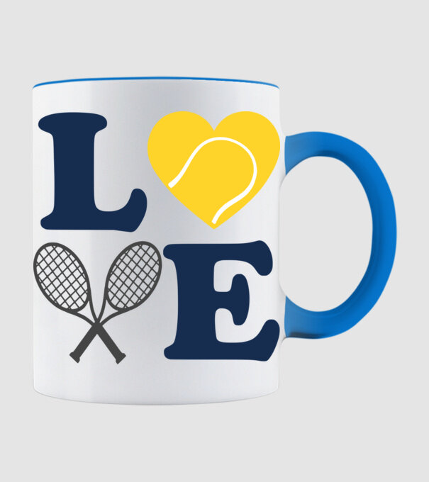LOVE Tennis model albastru deschis pe tricou