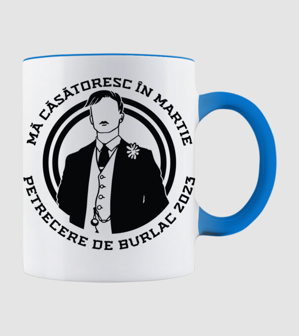 mă căsătoresc în martie - petrecere de burlac model albastru deschis pe tricou