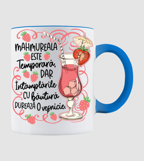 Mahmureala este temporară, dar întâmplările cu băutură durează o veșnicie model albastru deschis pe tricou