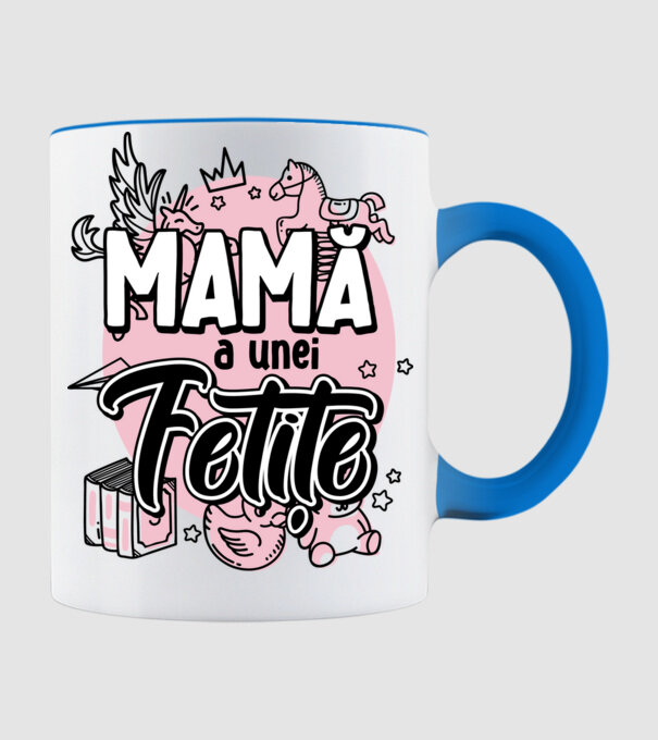 Mamă a unei fetițe model albastru deschis pe tricou