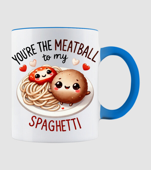 Meatball to my Spaghetti model albastru deschis pe tricou