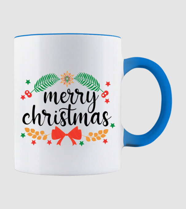 Merry christmas model albastru deschis pe tricou