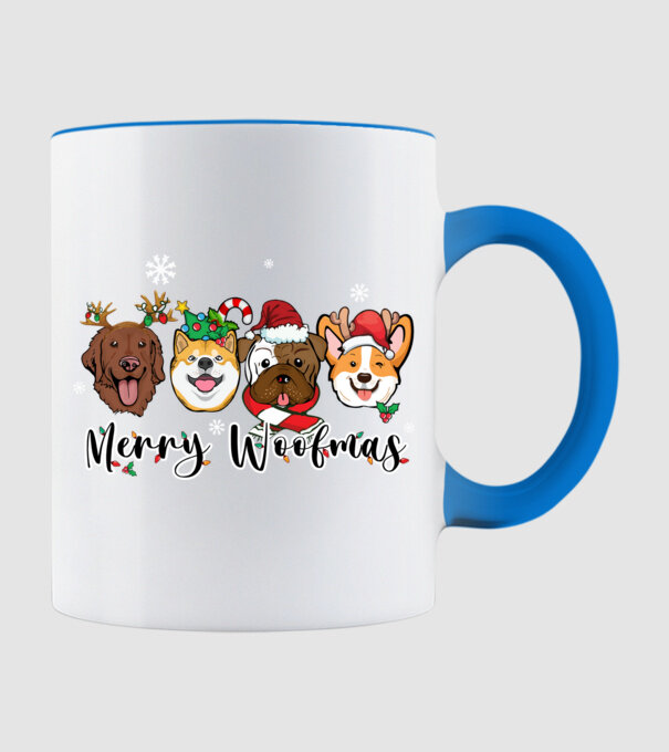 Merry woofmas 2 model albastru deschis pe tricou