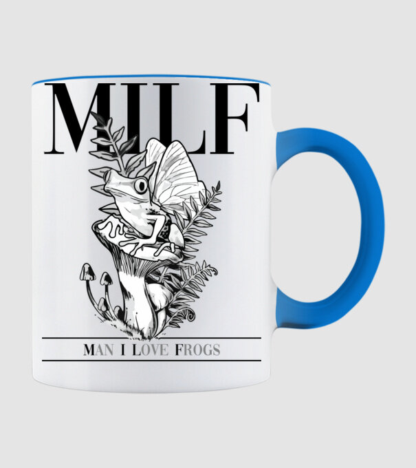 MILF man i love frogs model albastru deschis pe tricou