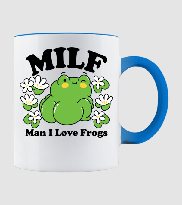 MILF man i love frogs model albastru deschis pe tricou