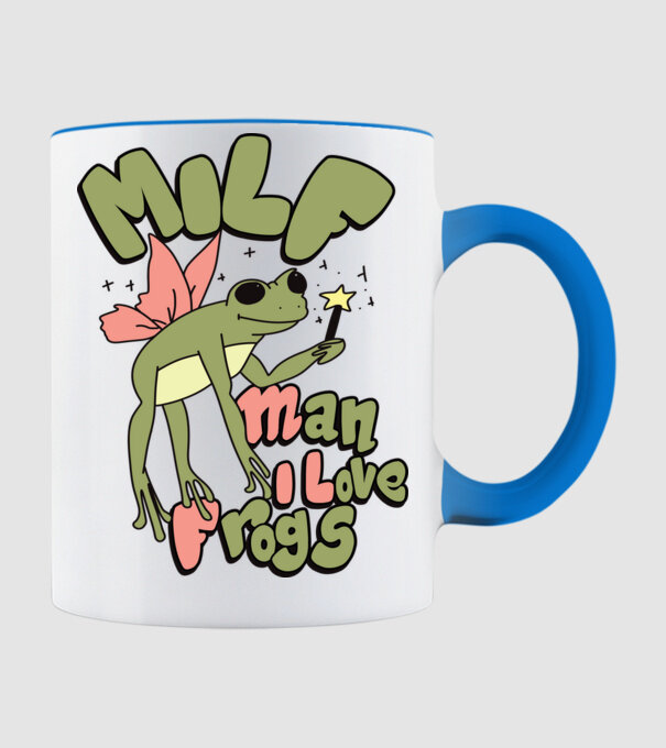 MILF man i love frogs model albastru deschis pe tricou