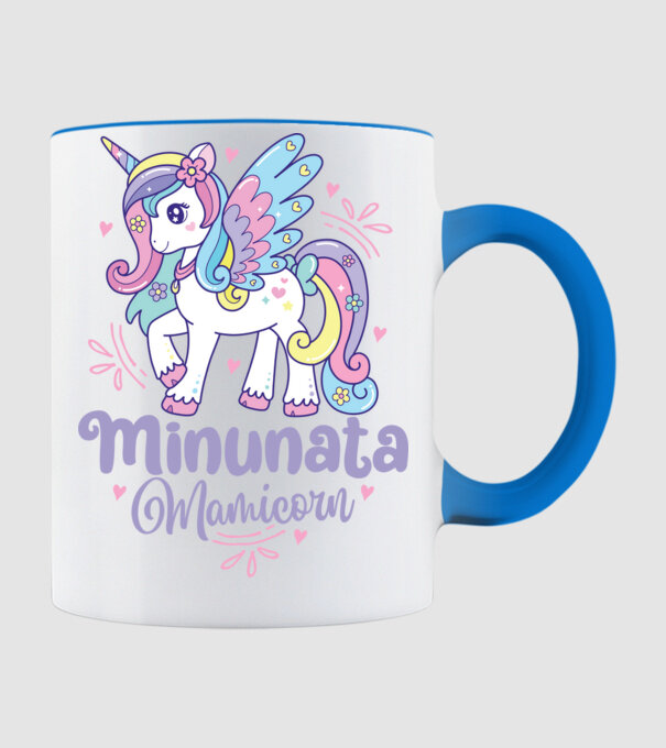 Minunata Mamicorn model albastru deschis pe tricou