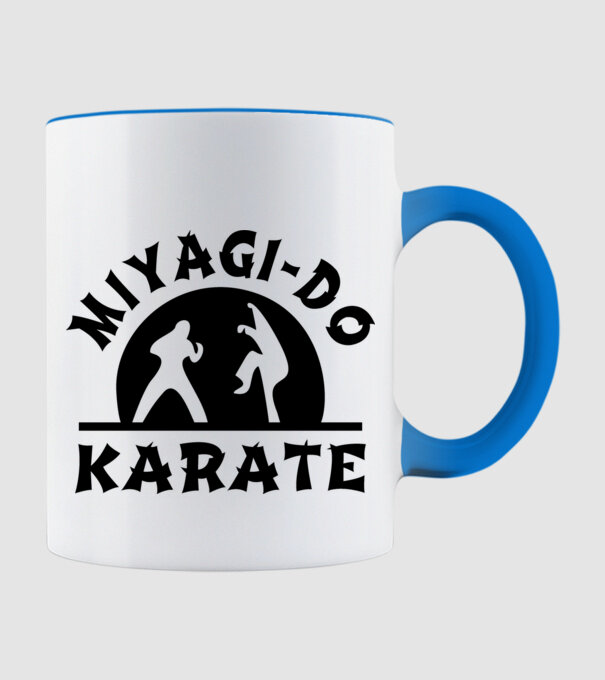 Miyagi-do karate black model albastru deschis pe tricou