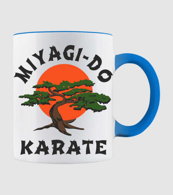 Miyagi-do karate cobra kai model albastru deschis pe tricou