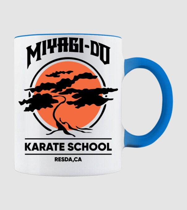 Miyagi-do karate school model albastru deschis pe tricou