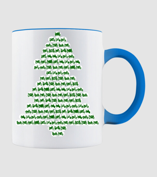 motorbike christtmas tree model albastru deschis pe tricou