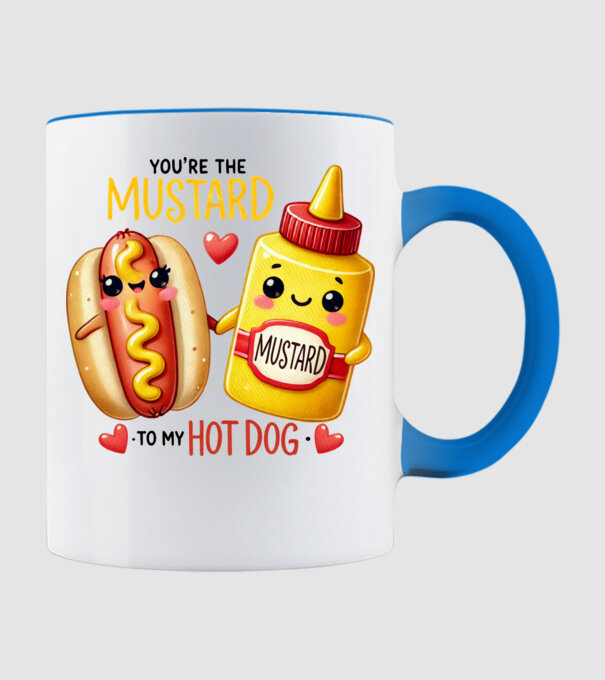 Mustard to my Hot Dog model albastru deschis pe tricou