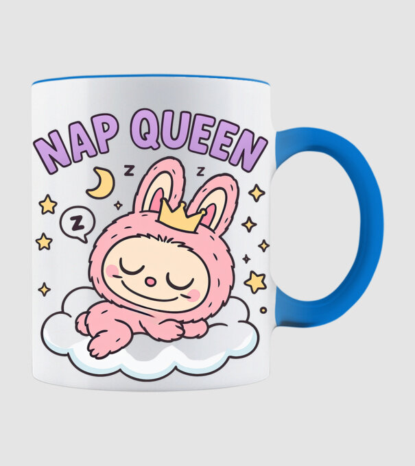 Nap Queen model albastru deschis pe tricou