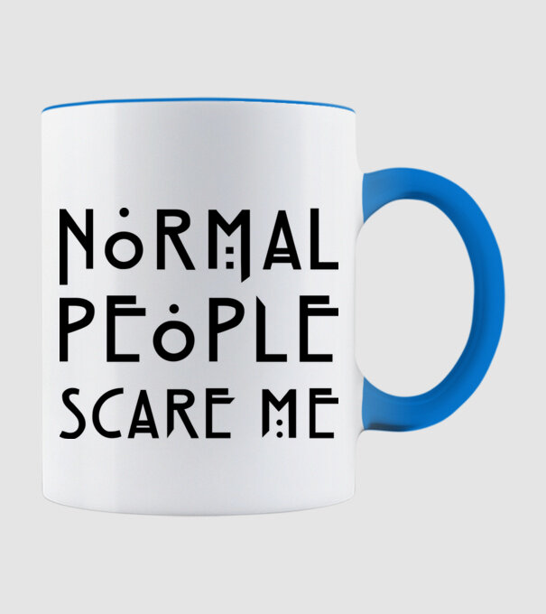 Normal people scare me model albastru deschis pe tricou