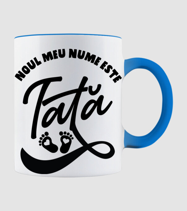 Noul meu nume este Tată model albastru deschis pe tricou