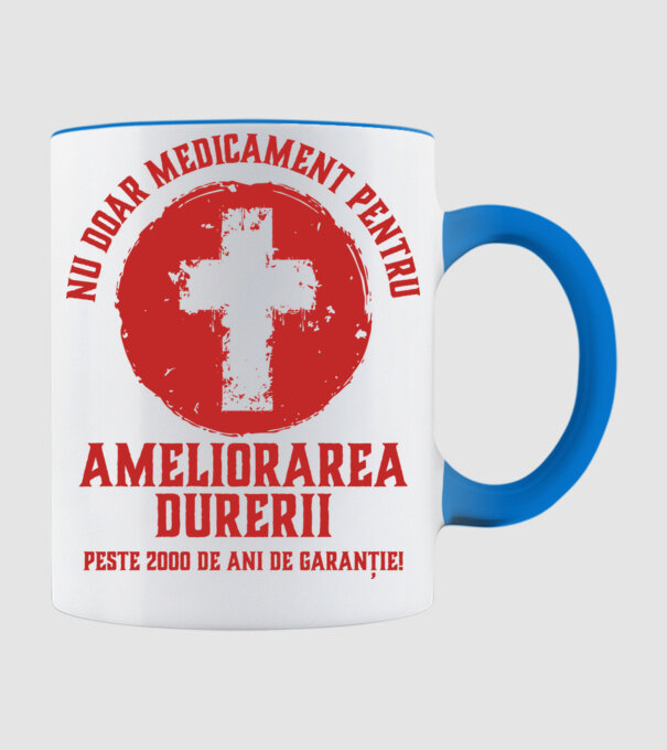 Nu doar medicament pentru ameliorarea durerii, peste 2000 de ani de garanție! model albastru deschis pe tricou