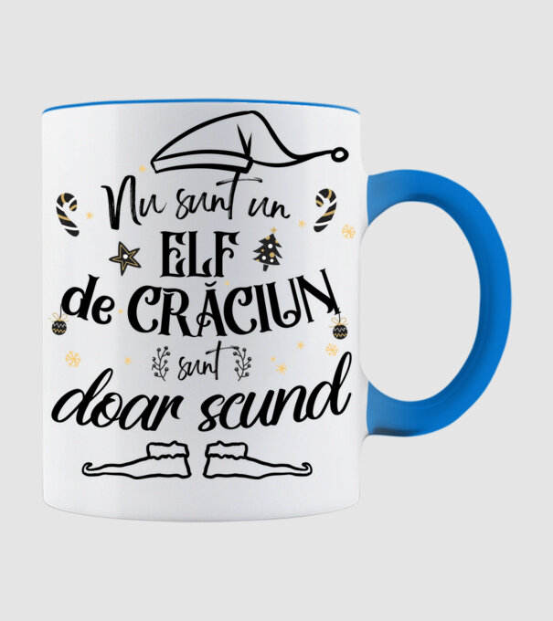 Nu sunt un elf de Crăciun, sunt doar scund ALB model albastru deschis pe tricou