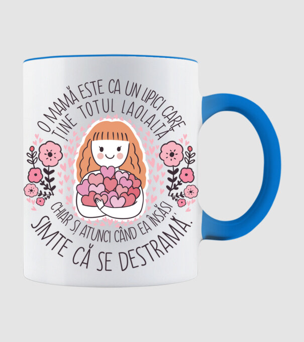 O mamă este ca un lipici care ține totul laolaltă, chiar și atunci când ea însăși simte că se destramă. model albastru deschis pe tricou
