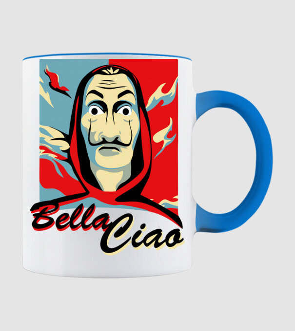 obey bella ciao model albastru deschis pe tricou