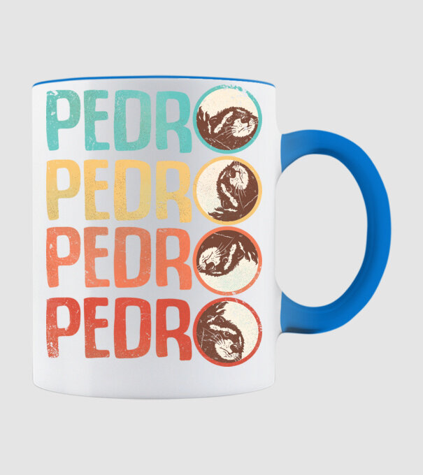 Pedro Pedro retro model albastru deschis pe tricou