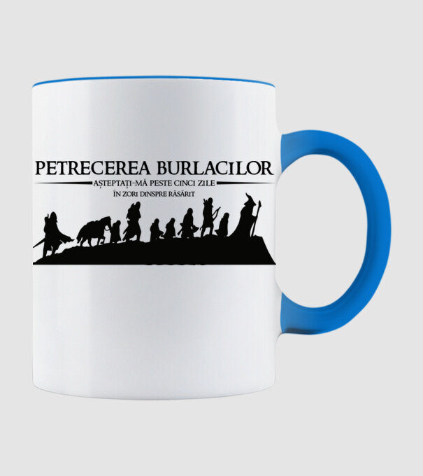 petrecerea burlacilor - așteptați-mă peste cinci zile - în zori dinspre răsărit model albastru deschis pe tricou