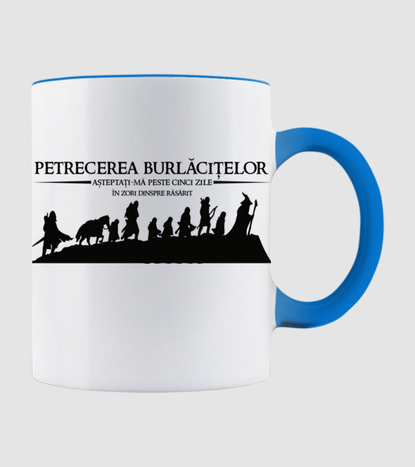 petrecerea burlăcițelor - așteptați-mă peste cinci zile - în zori dinspre răsărit model albastru deschis pe tricou