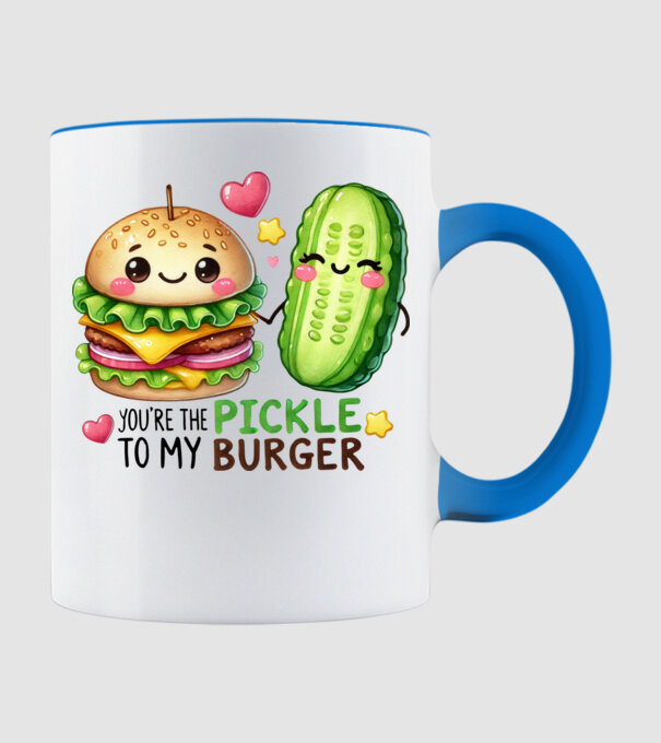 Pickle to my Burger model albastru deschis pe tricou