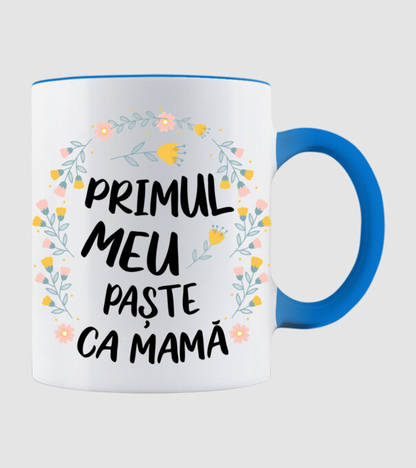 Primul meu Paște ca mamă model albastru deschis pe tricou