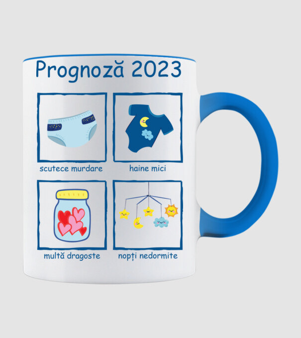 Prognoză 2023 model albastru deschis pe tricou