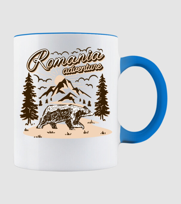 Romania bear adventure model albastru deschis pe tricou