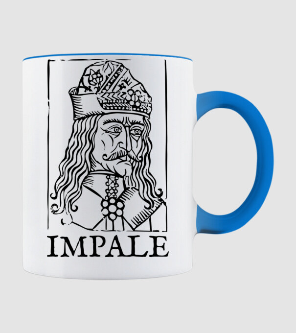 România dracula impale model albastru deschis pe tricou