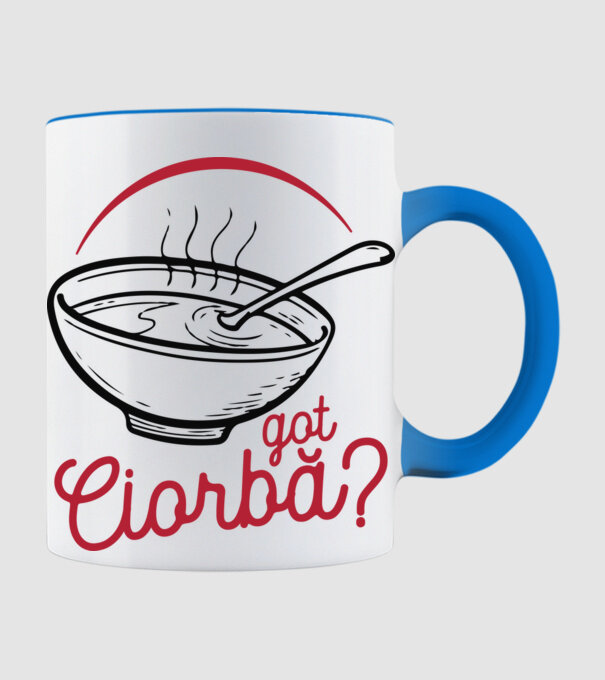 România Got ciorbă model albastru deschis pe tricou