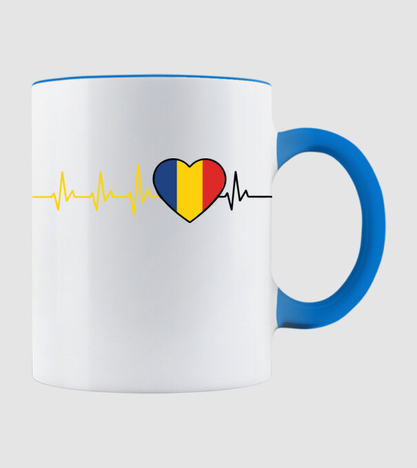 România heartbeat model albastru deschis pe tricou