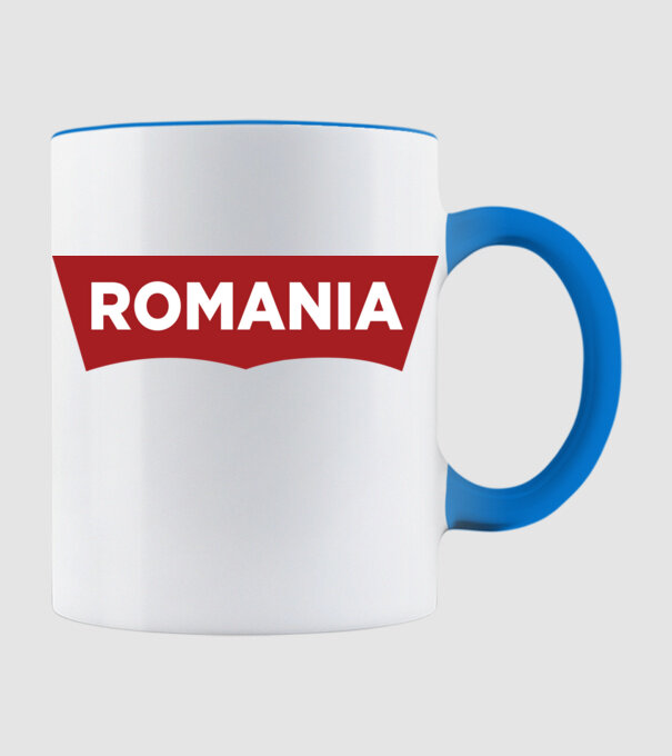 România levis model albastru deschis pe tricou